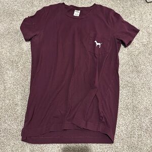 VS pink tshirt 
size medium 
burgundy